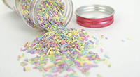 Suiker sprinkles met pastelkleuren