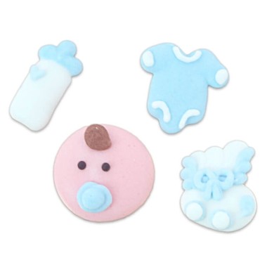 Babyset blauw, ongeveer 2,5 cm (4 stuks)