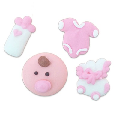 Babyset meisjes, ongeveer 2,5 cm (4 stuks) 