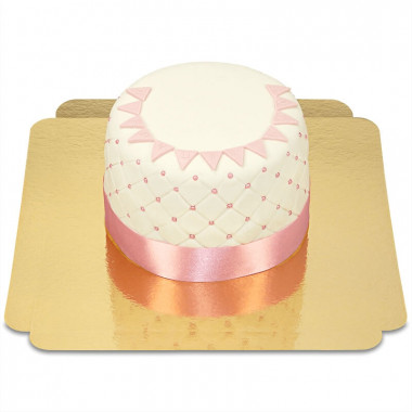 Happy birthday luxe roze taart - Dubbele hoogte