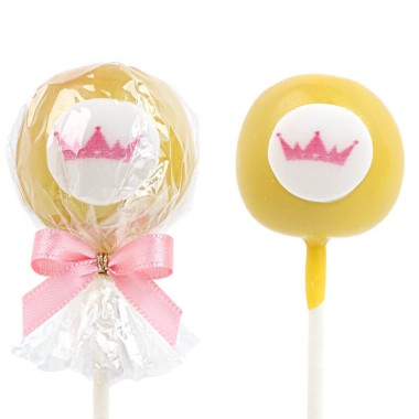 Effen gekleurde cake pops met logo (12 stuks)