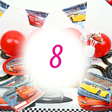 Party set Cars® voor 8 kinderen - zonder taart