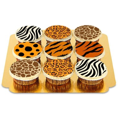 Cupcakes - dieren patroon