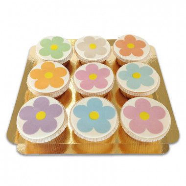 Flower Power cupcakes (9 stuks)