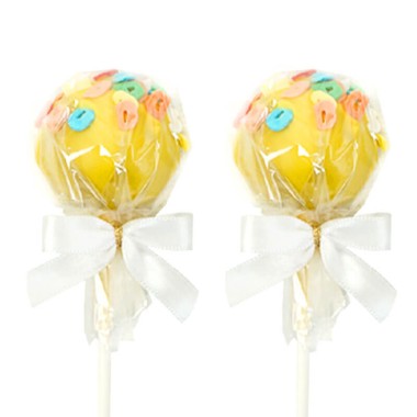 Gele Cake-Pops met letters (12 Stuks)