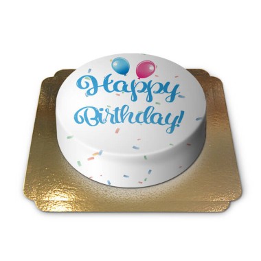 Happy Birthday taart blauw