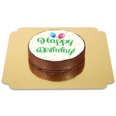 Happy Birthday Sachertaart groen