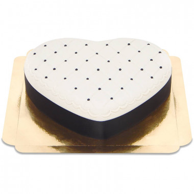 Luxe taart in hartvorm, zwart wit