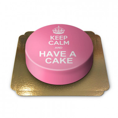 Roze "Keep Calm and.."-taart