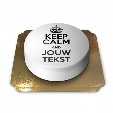 Witte "Keep Calm and.."-taart