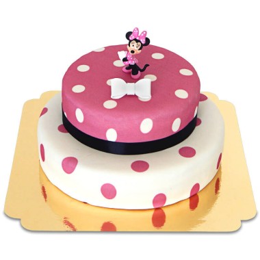  Minnie® Mouse® op gestipte 2-verdiepingentaart