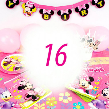 Partyset Minnie Mouse voor 16 Personen - zonder taart