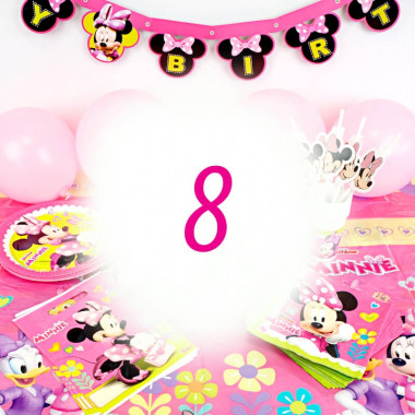 Partyset Minnie Mouse voor 8 Personen - zonder taart