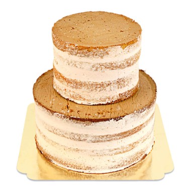 Naked Cake perzik-passievrucht twee lagen