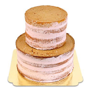Naked Cake aardbeien bruidstaart