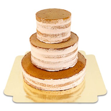 Naked Cake perzik-passievrucht drie lagen
