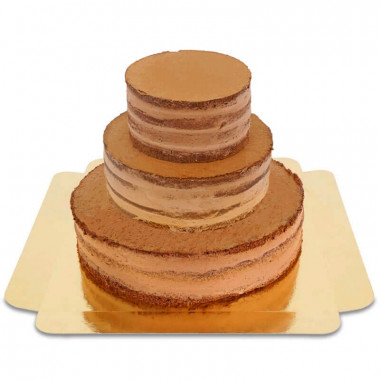 Chocolade Naked Cake drie lagen