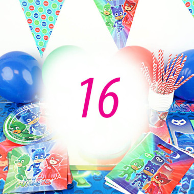 PJ Masks party set voor 16 personen - zonder taart 