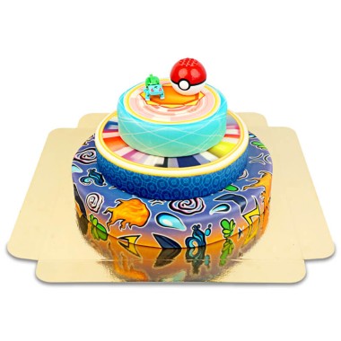 Pokémon®-figuurtje op een medailletaart van 3 lagen