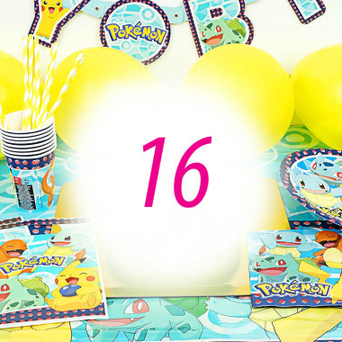 Pokemon party set voor 16 personen zonder taart