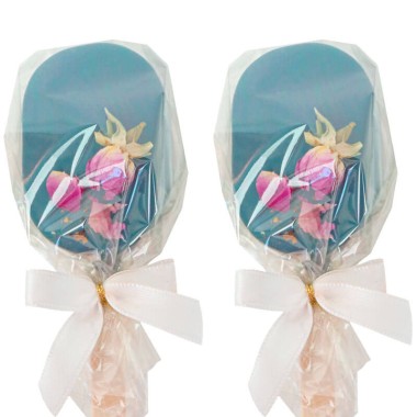 Blauwe cake pop ijsjes met rozenblaadjes (10 stuks)