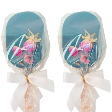 Blauwe cake pop ijsjes met rozenblaadjes (10 stuks)