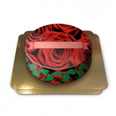 Rode rozen taart 