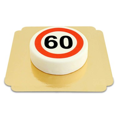 Ronde Verkeersbord-taart 60e Verjaardag