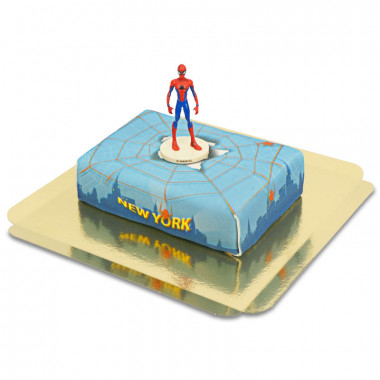 Spiderman op spinnenweb boven New York taart 