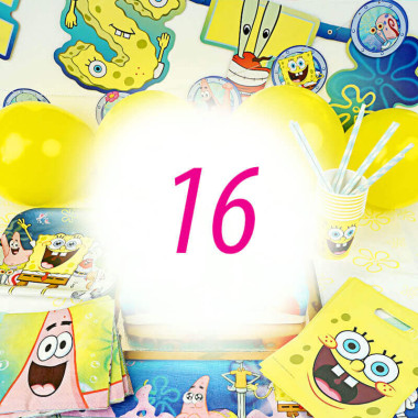 Spongebob feestset voor 16 personen - zonder taart