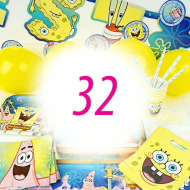 Spongebob feestset voor 32 personen - zonder taart