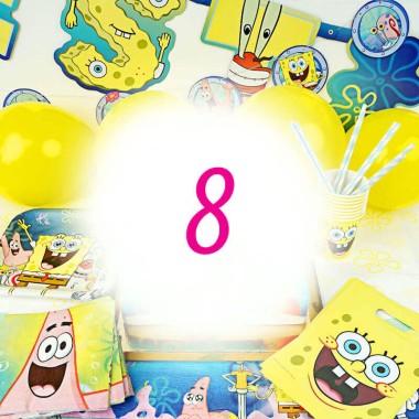 Spongebob® feestset voor 8 personen - zonder taart