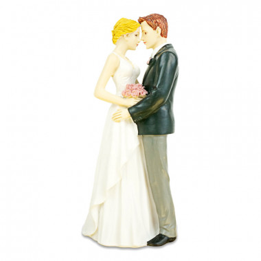 Taartenfiguur - knuffelend bruidspaar