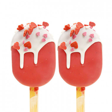 Valentijnsdag Cake-Pop ijsje Rood (10 Stuks)