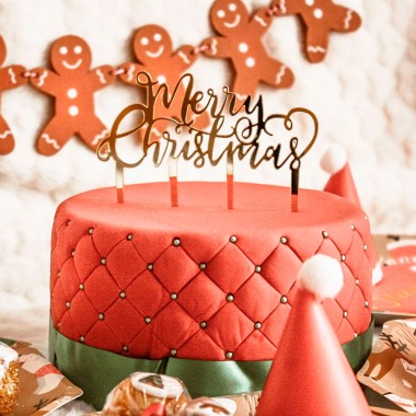 Kersttaart Deluxe incl. Caketopper Merry Christmas