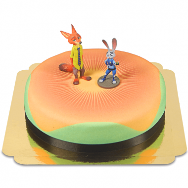 Zootropolis op taart met Judy & Nick figuren
