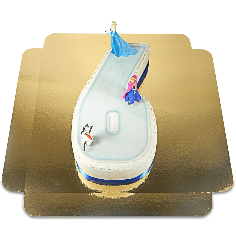 Kraina lodu - Elsa, Anna i Olaf na torcie w kształcie cyfry - Nr. 6