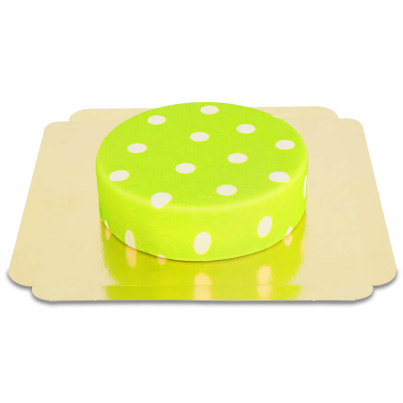 Groen met witte stippen taart