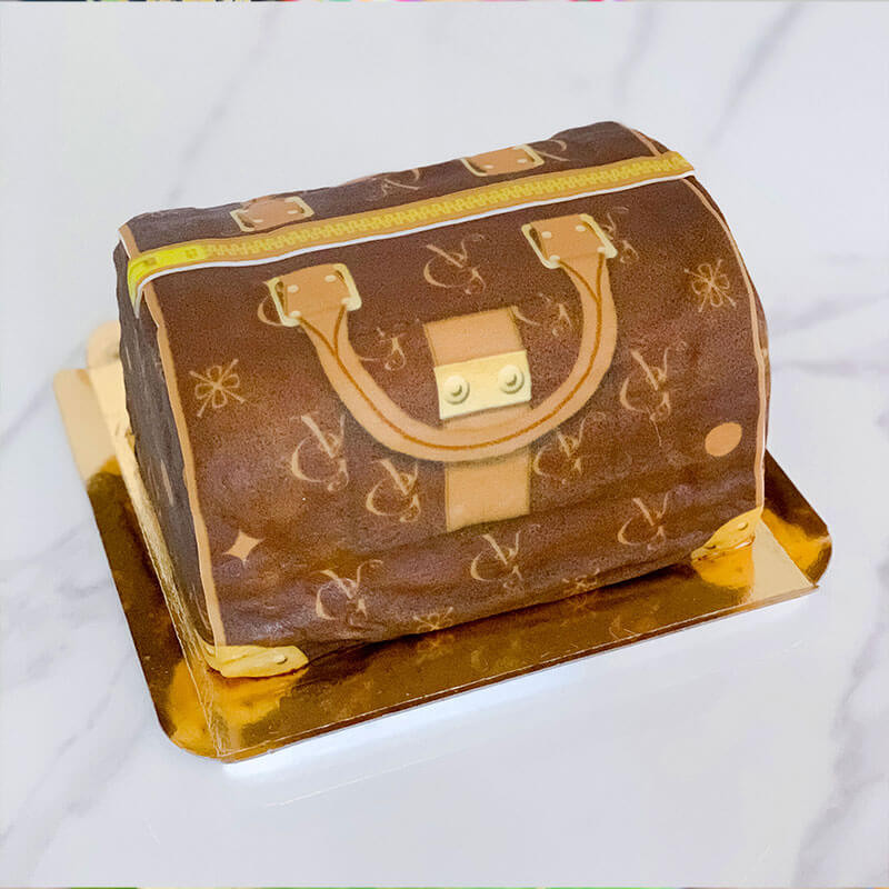 Handtassen taart VG, bruin met beige details 