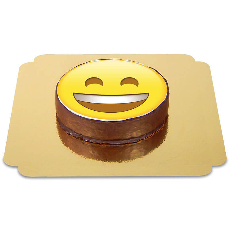 Tort czekoladowy z emotikonką - uśmieszek 