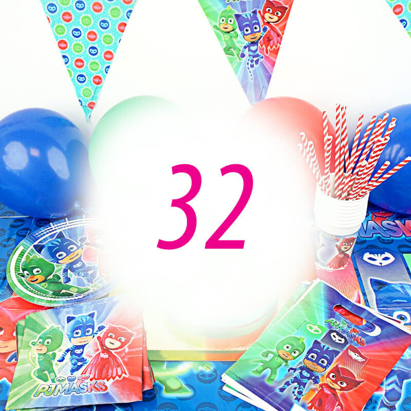 PJ Masks-Partyset voor 32 Personen - zonder taart