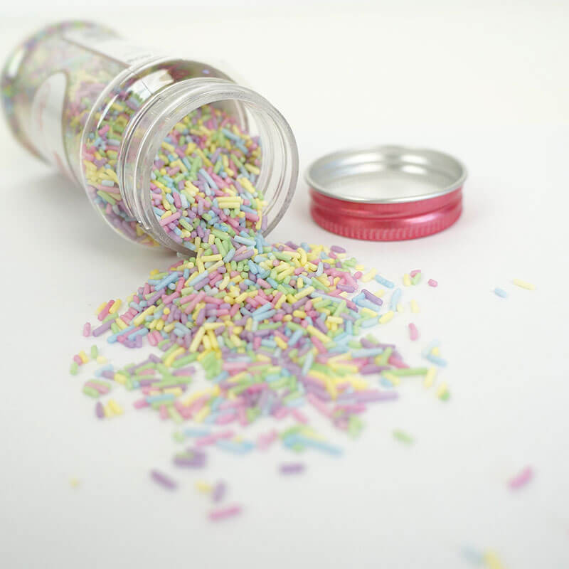 Suiker sprinkles met pastelkleuren - 80g voorbeeld