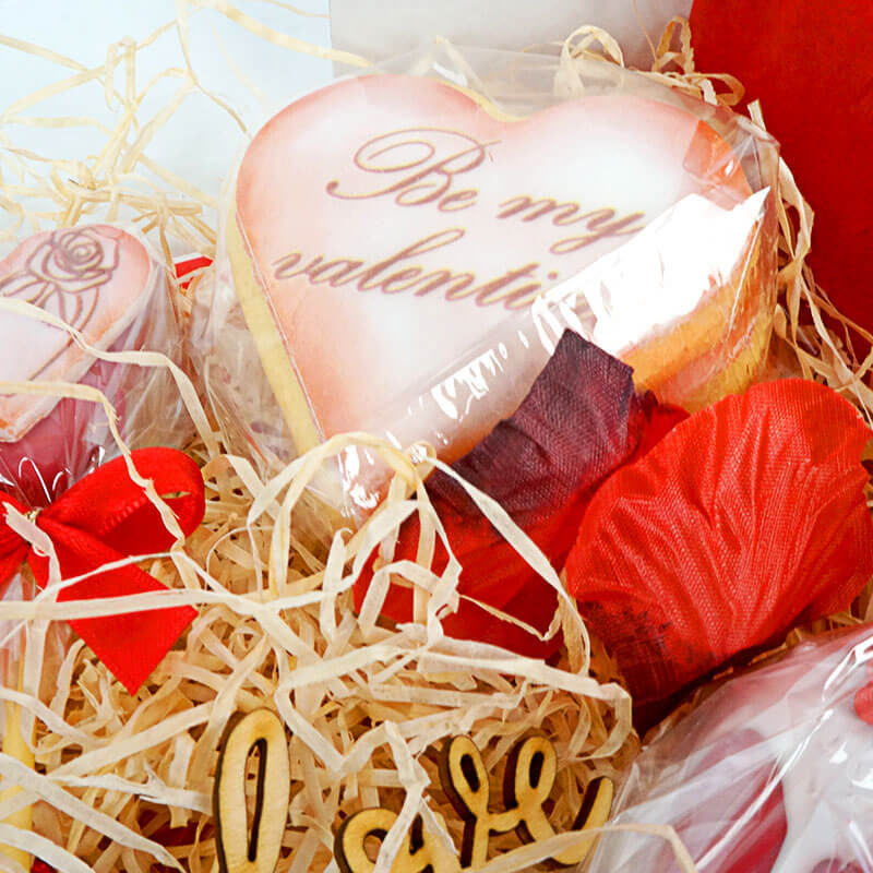 Valentijnsdaggeschenkdoos - Rood koekjes