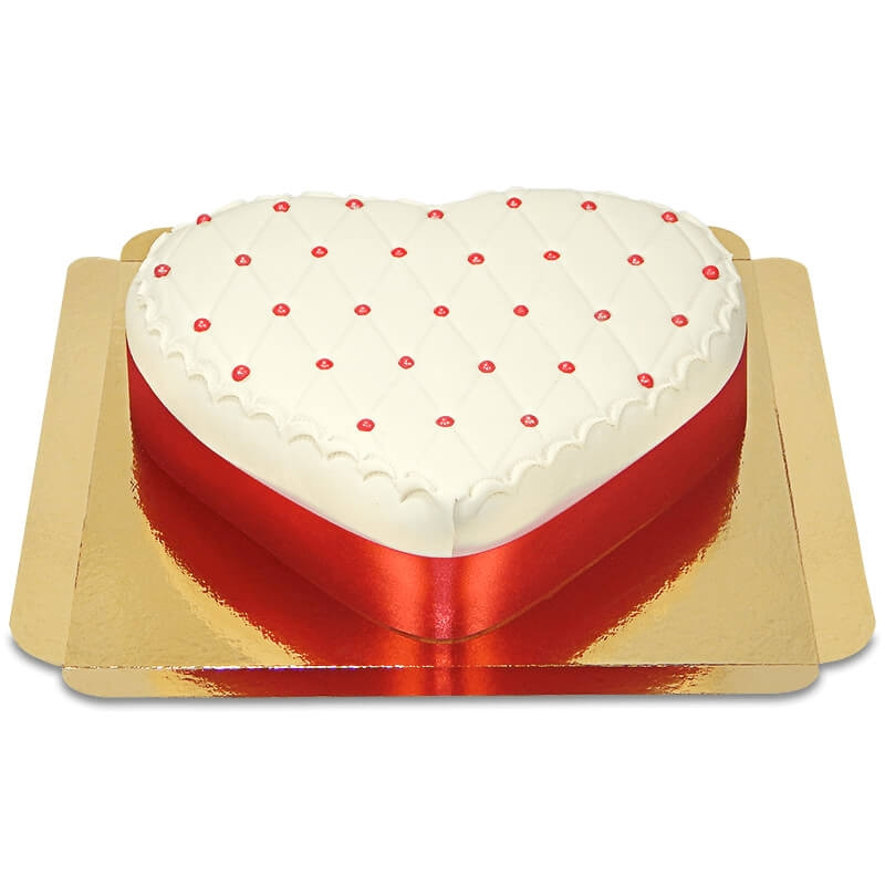 Luxe taart in hartvorm, rood