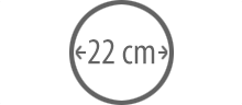 22 cm diameter