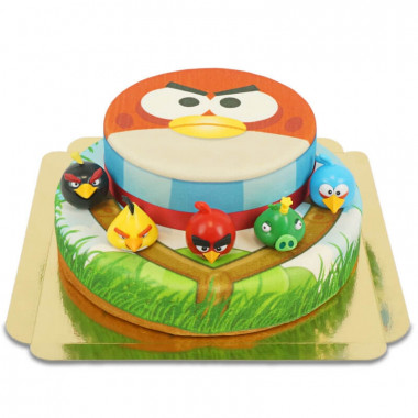 Angry Birds op twee-verdiepingen taart