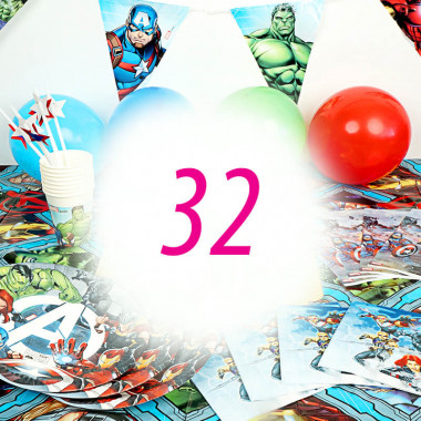 Avengers Partyset voor 32 Personen - zonder taart