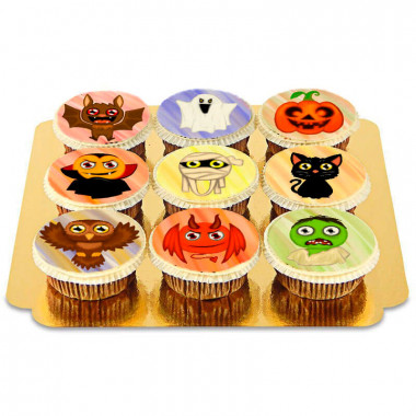 Cupcakes met Halloween-monsters