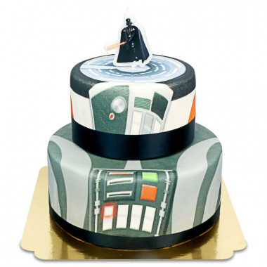 Darth Vader op twee-verdiepingen ruimtestation taart 