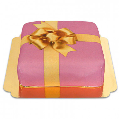 Cadeau taart roze 